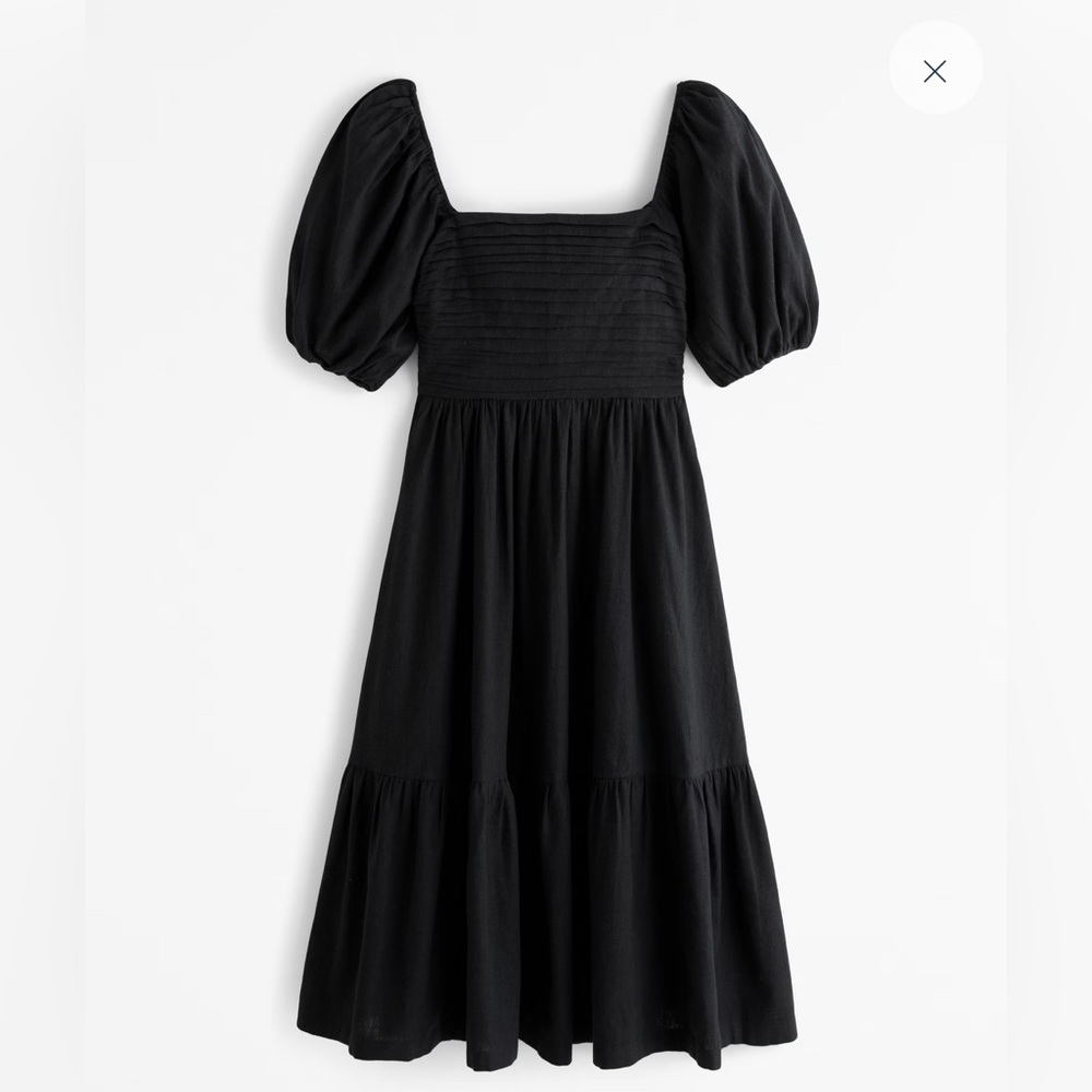 NWT A&F Emerson Puff Sleeve Poplin Midi Dress XXL